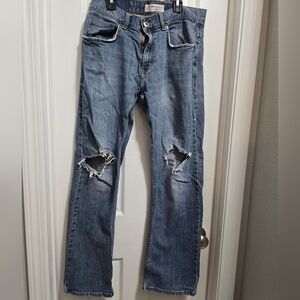Distressed Blue Jeans